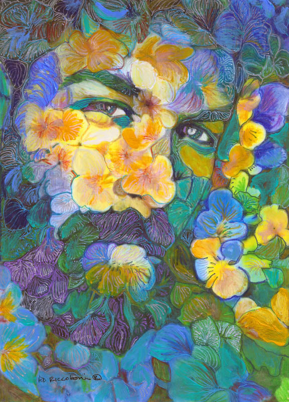 The Flower Bear Artist Self Portrait - Framed Giclée by Riccoboni