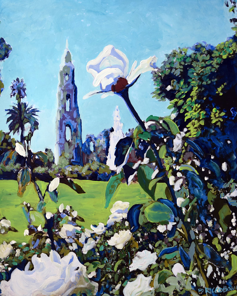 Rose Garden in Balboa Park San Diego - Signed Print by RD Riccoboni