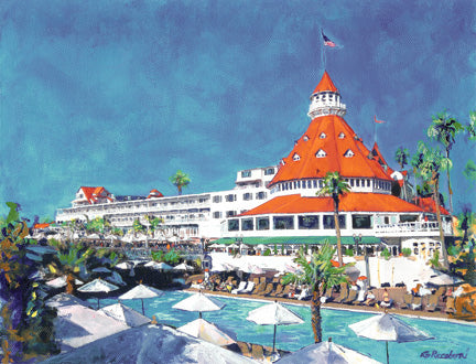 Poolside At Hotel Del Coronado - Canvas Giclée by RD Riccoboni