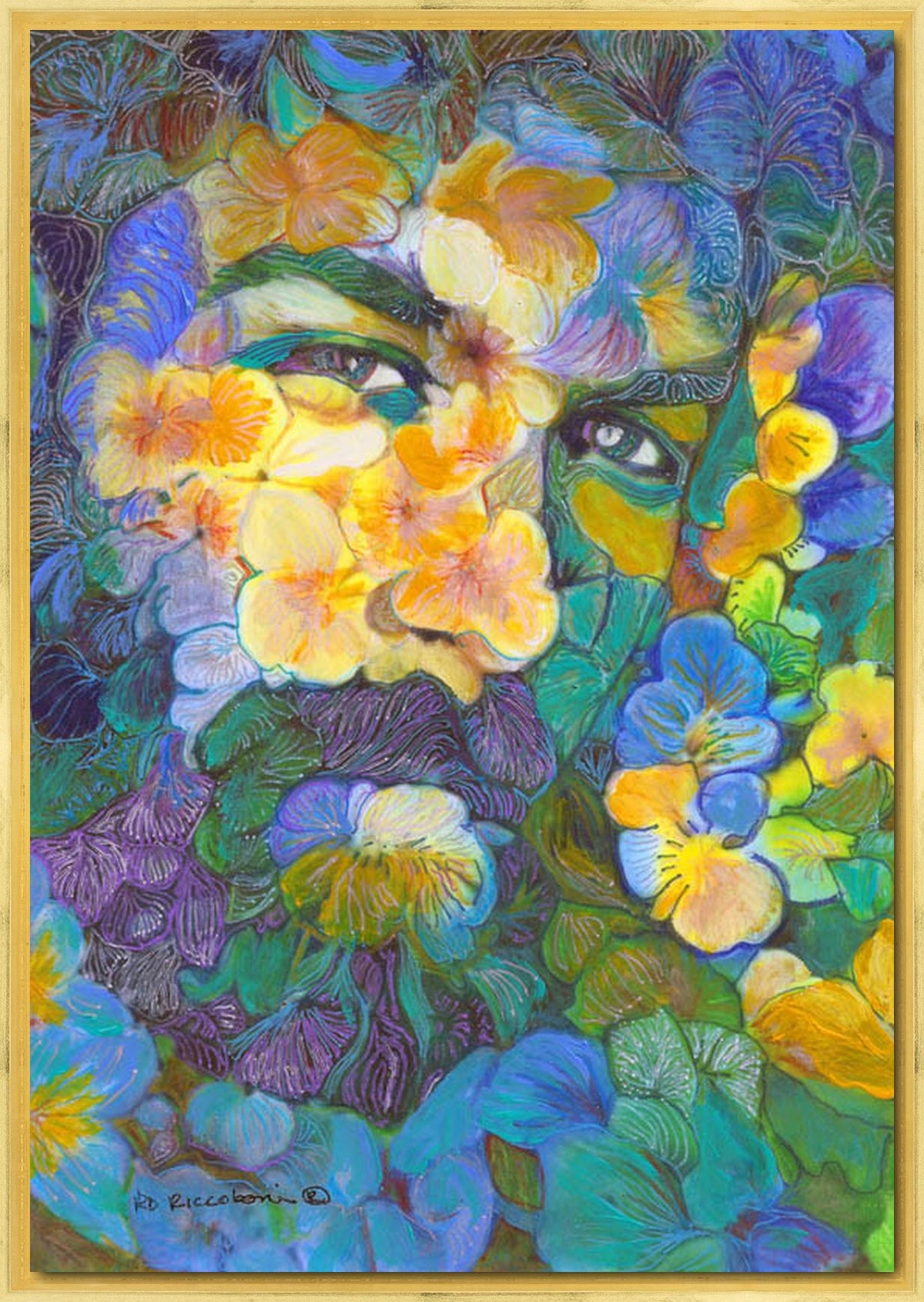 The Flower Bear Artist Self Portrait - Framed Giclée by Riccoboni