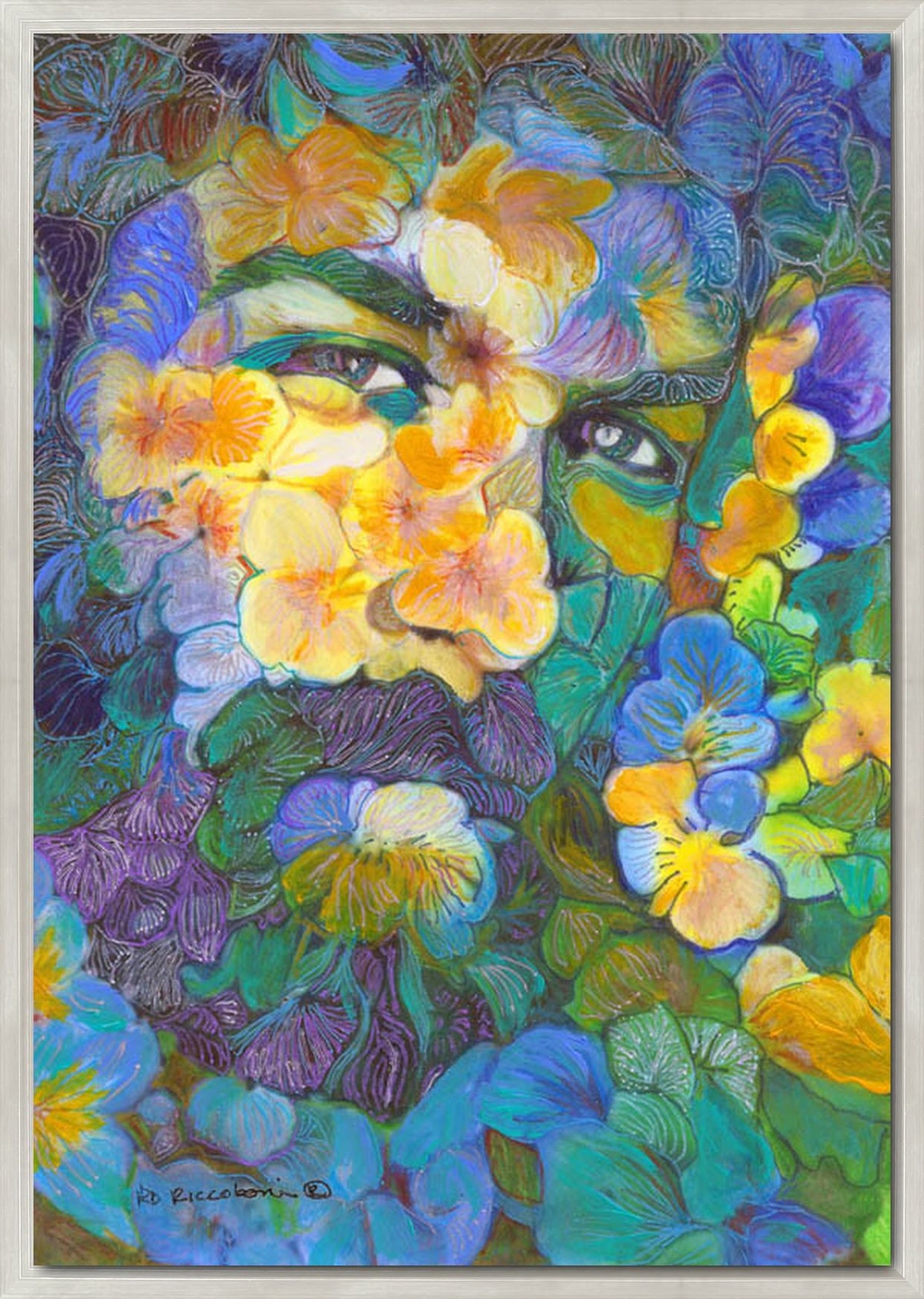The Flower Bear Artist Self Portrait - Framed Giclée by Riccoboni