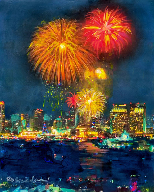 San Diego Fourth of July - Big Bay Boom - Signed Art Print by RD Riccoboni