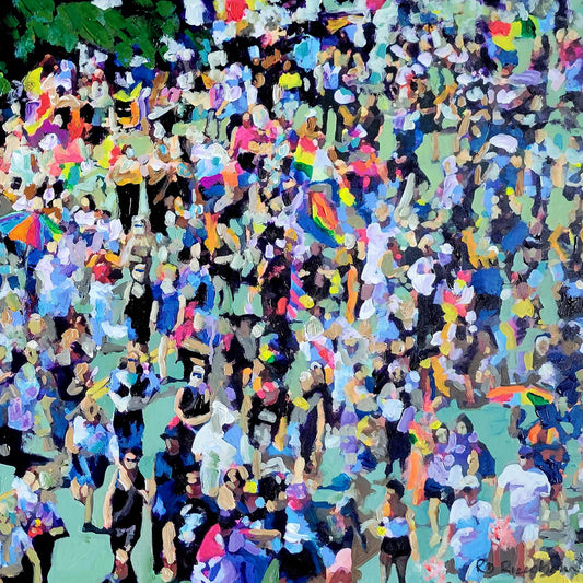 All That Glitters Is You - Pride Parade San Diego - Original Painting by RD Riccoboni