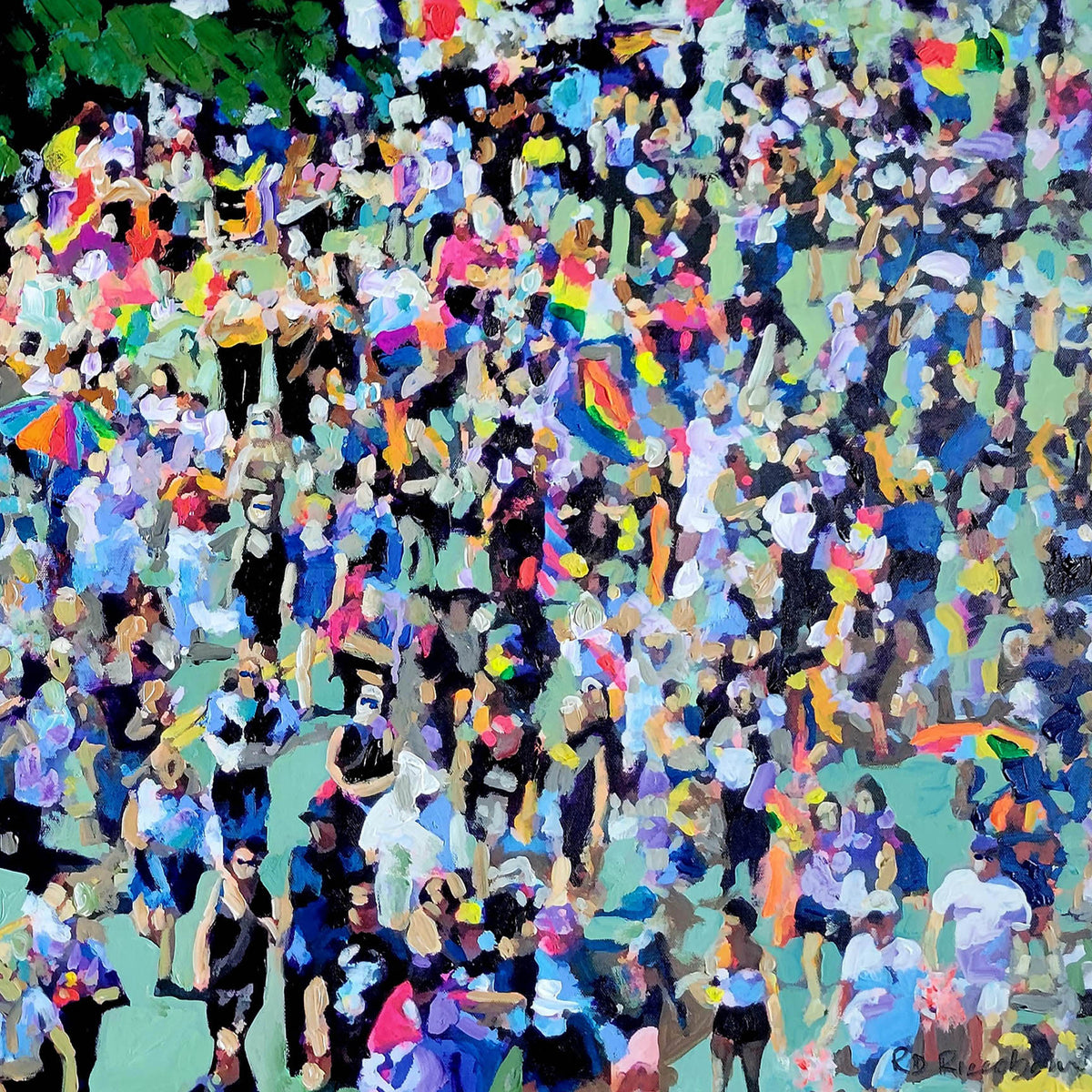 All That Glitters Is You - Pride Parade San Diego - Original Painting by RD Riccoboni