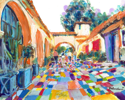The Spanish Village Balboa Park San Diego - Signed Print by RD Riccoboni