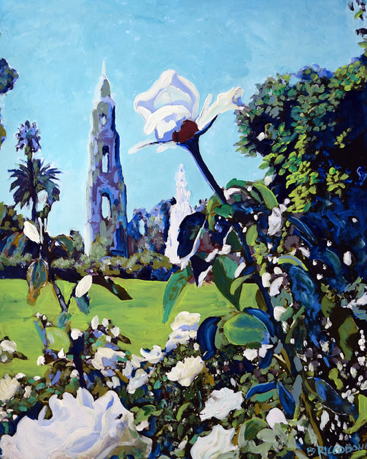 Rose Garden in Balboa Park San Diego - Signed Print by RD Riccoboni