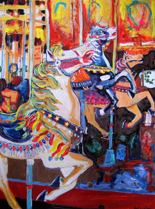 A Day At The Races - Balboa Park Carousel Horse - Canvas Giclée by RD Riccoboni