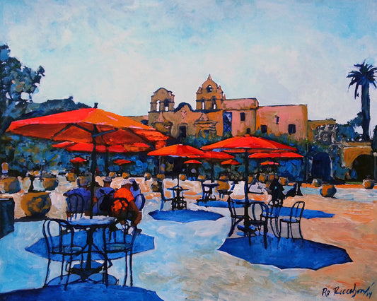 Relaxing On The Main Plaza in Balboa Park San Diego - Canvas Giclée by RD Riccoboni