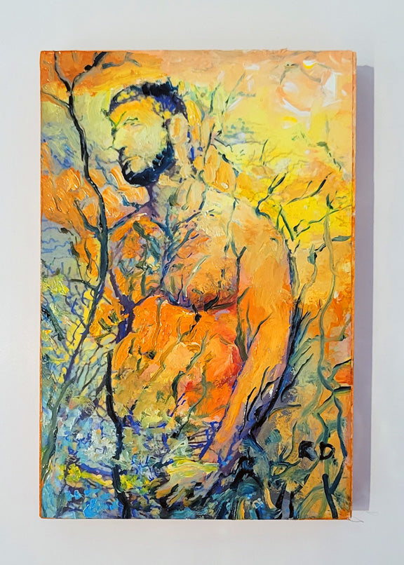Return of Spring – original oil painting on wood panel by Riccoboni, 4x6 inches